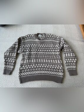 Vintage GAP Brown & Cream Fair Isle Crewneck Sweater sz L